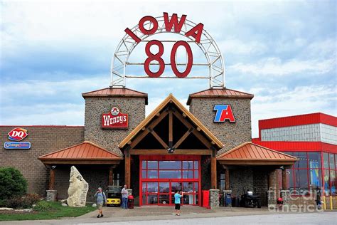 I-80 truck stop - The Iowa 80 Truckstop is qualified as the world's largest by a few things. Acreage: Iowa 80 sits on 225 acres, 75 of which are developed. Retail building square footage: nearly 100,000 square feet. Daily number of customers: we currently serve 5,000 customers per day. Number of truck parking spaces: 900. 